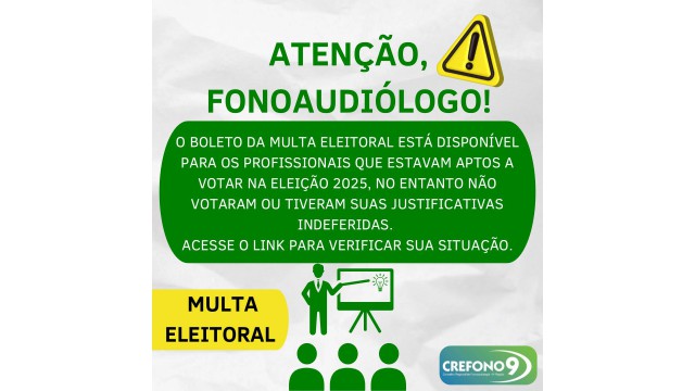 ATENÇÃO, FONOAUDIÓLOGOS!